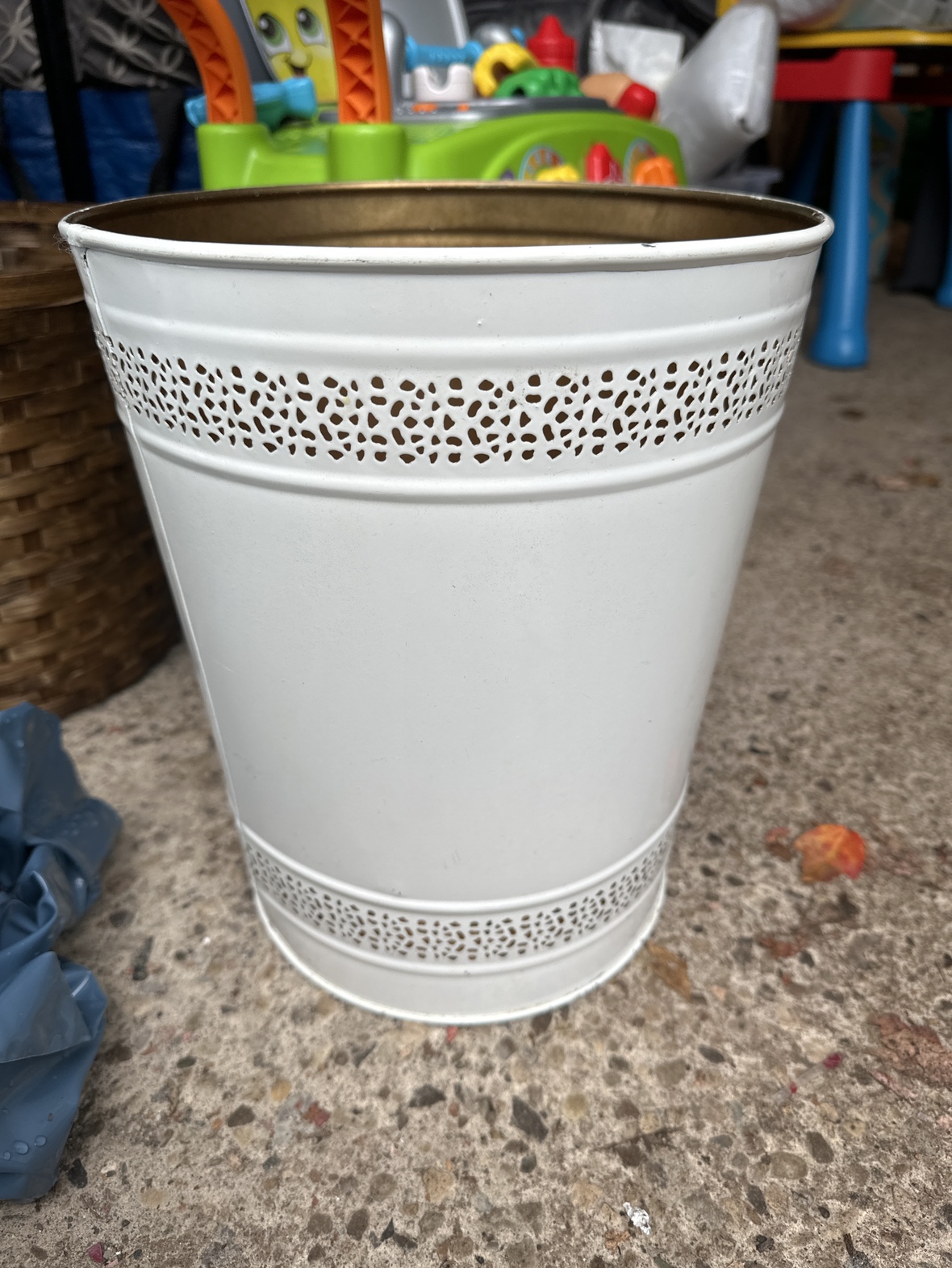 White Metal Planter