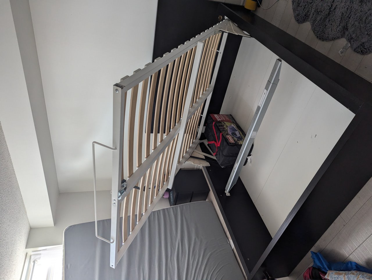 IKEA hydraulic lift-up queen bed with storage - photo 3