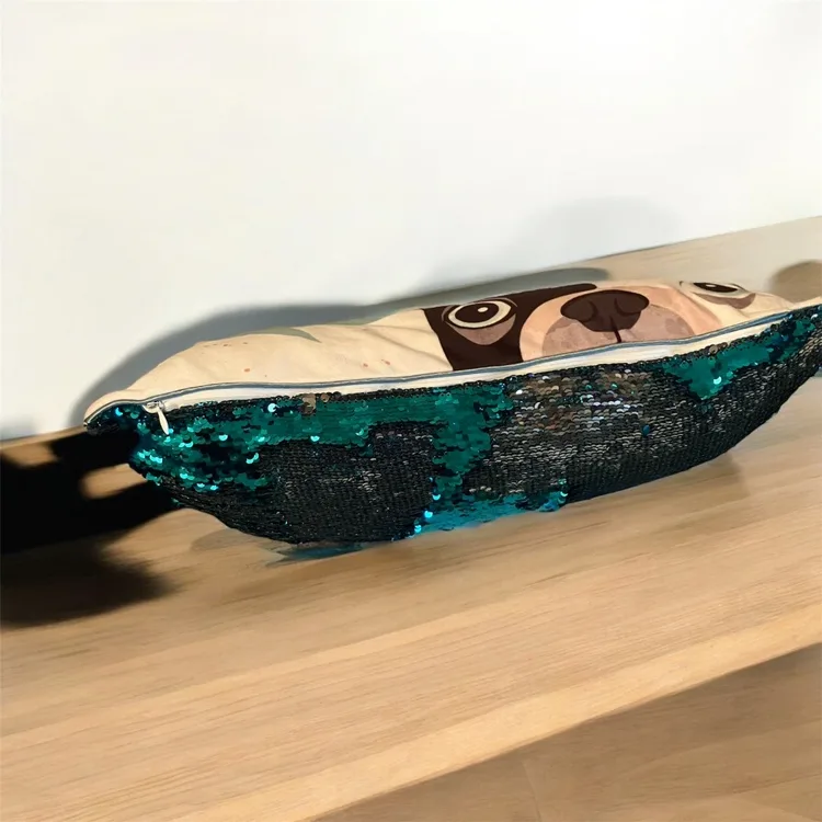 Mermaid Pillow Company "Puppies Play" Sequin Positivity Pillow image indicator(6)