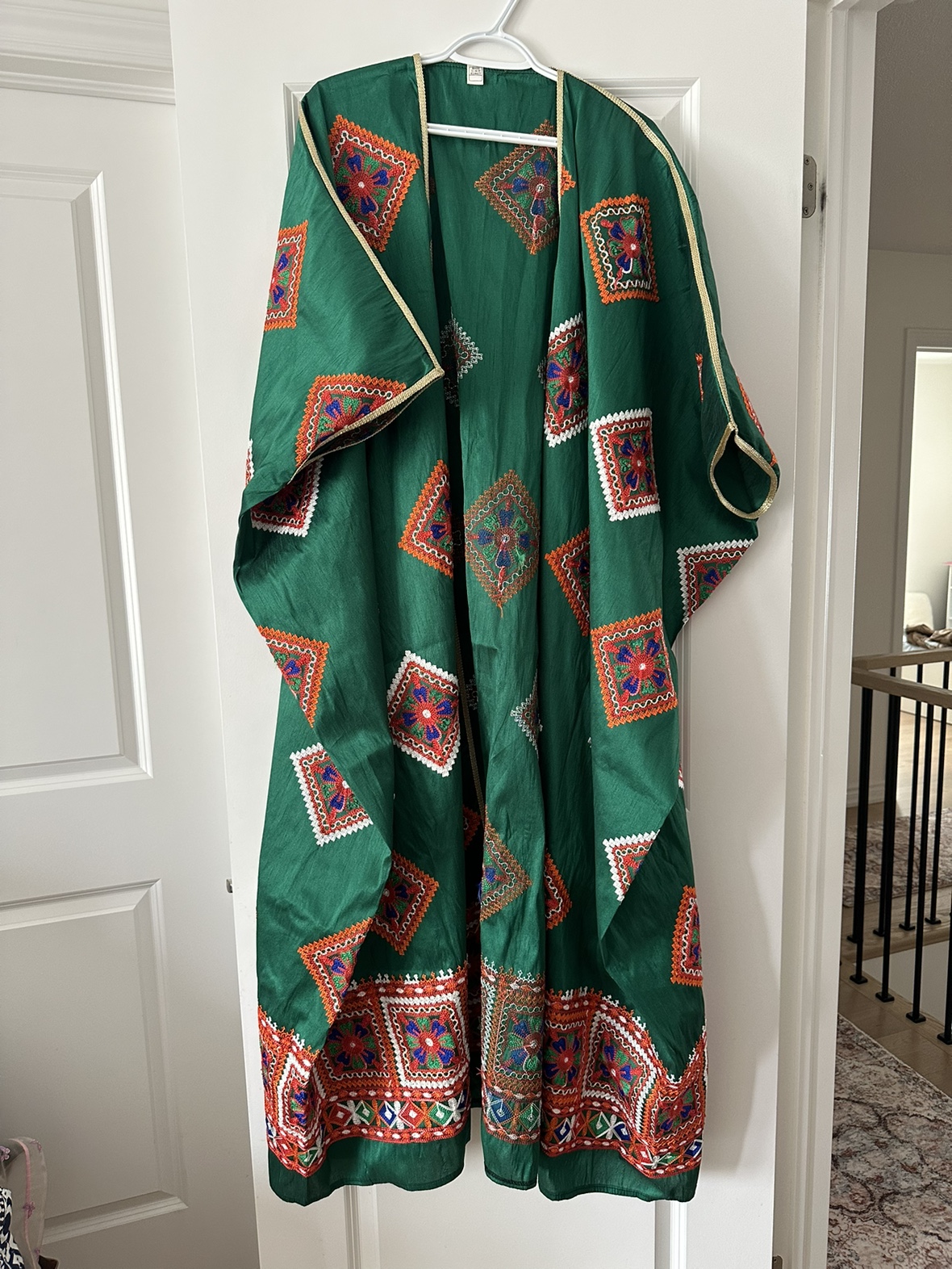 Green Embroidered Kimono