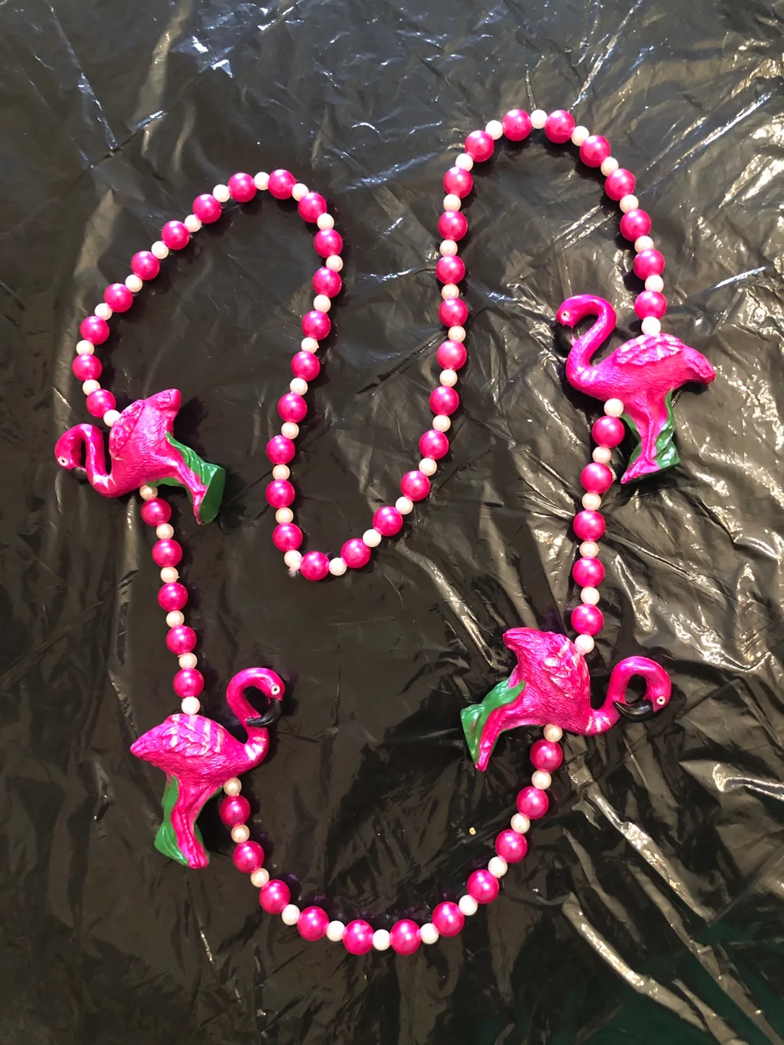 Pink Flamingo Bead Necklace thumbnail