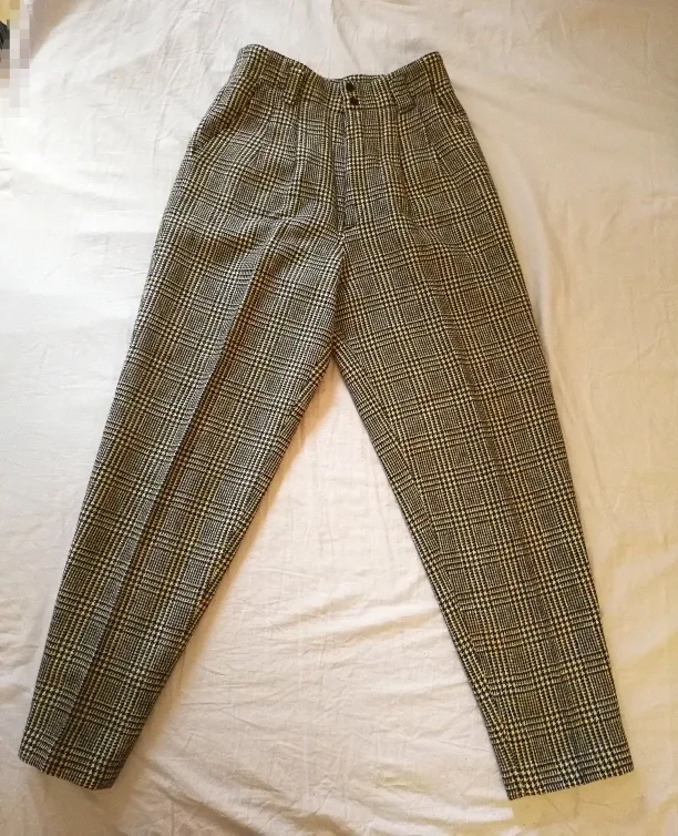 Wool blend high waisted double pleated trouser size S-M thumbnail