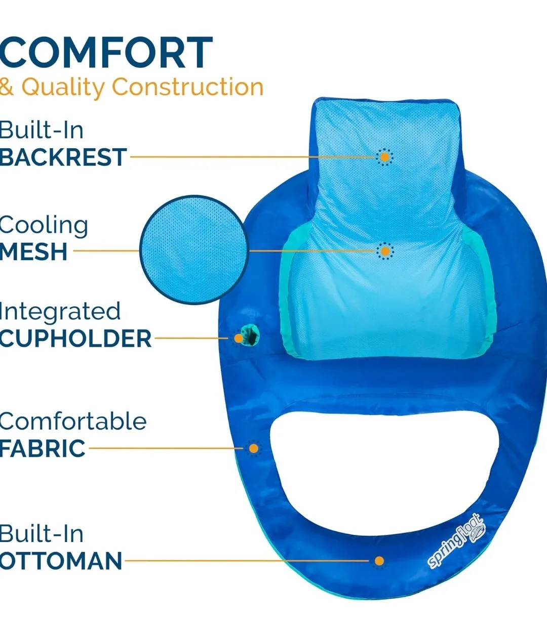 SwimWays Spring Float XL Recliner Chair for Swimming Pool image indicator(5)