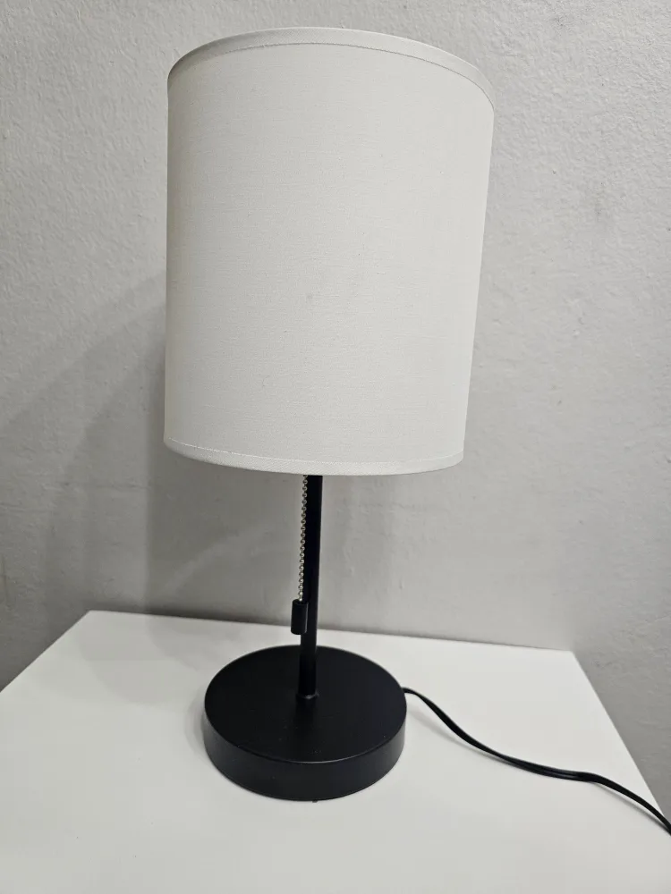 Black Table Lamp with White Shade thumbnail