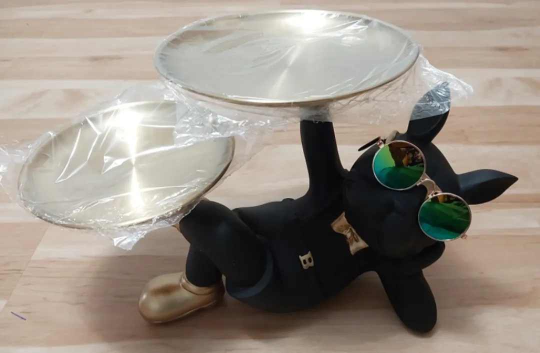 BNIB Black French Bulldog with 2 Trays image indicator(2)