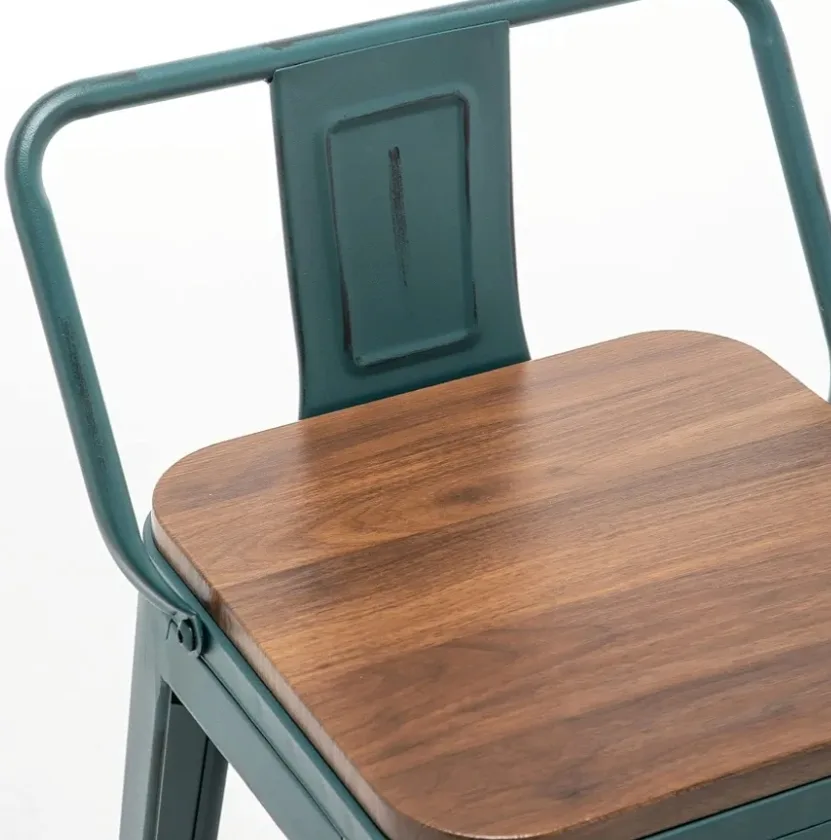 Distressed Teal Barstool Set of Four image indicator(2)