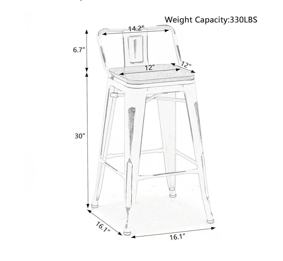 Distressed Teal Barstool Set of Four image indicator(3)