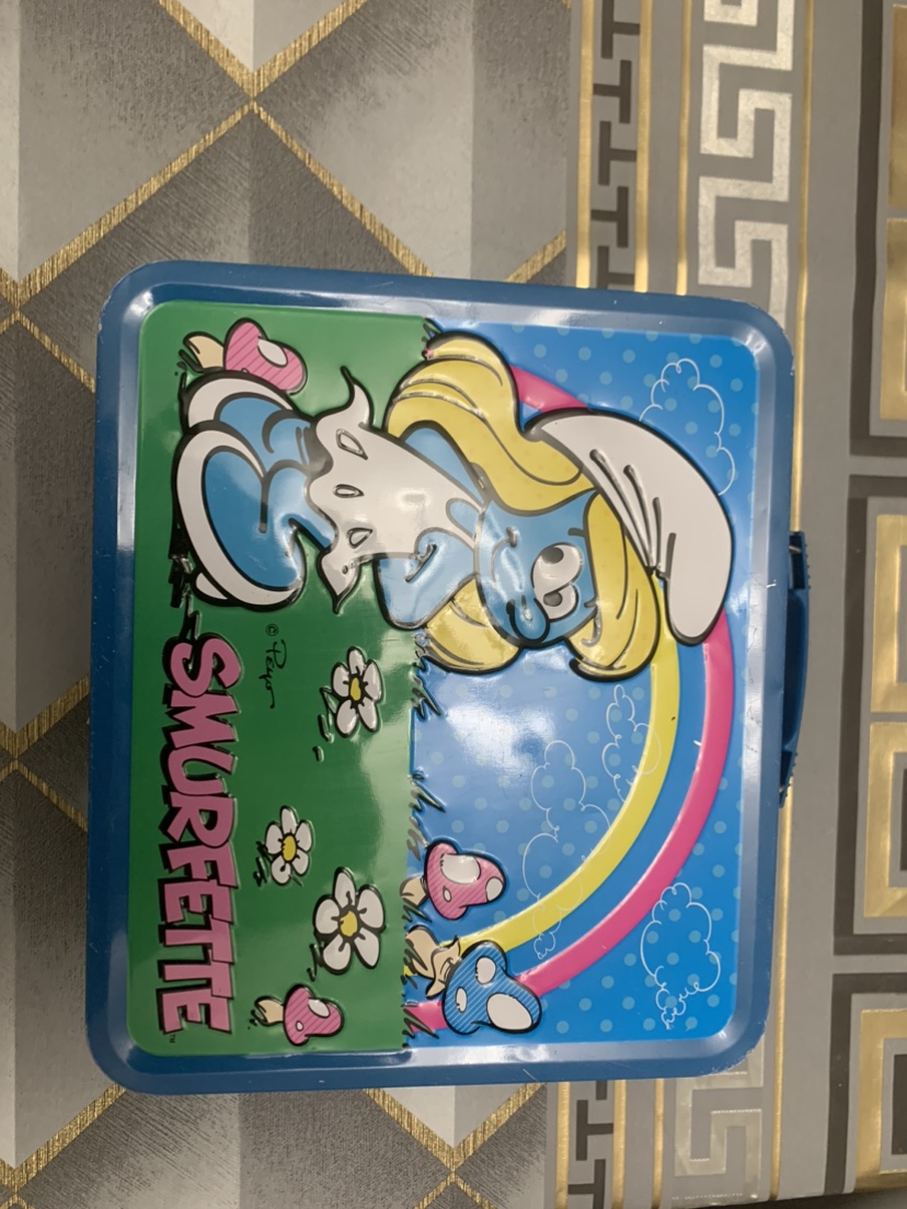 2010 The Smurfs 8"x7" Lunchbox Storage Metal Tin Smurfette - photo 2
