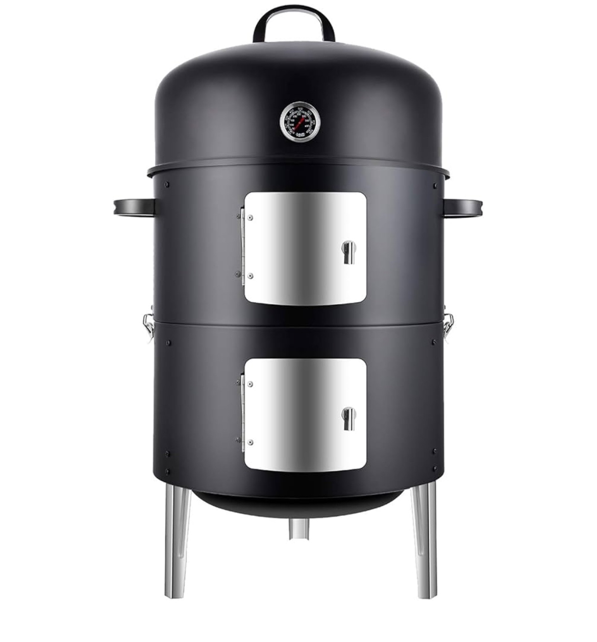 Realcook Steel Charcoal Smoker, Heavy Duty Round BBQ Grill