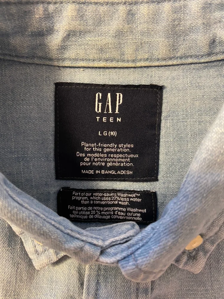 Gap Teen Short Sleeve Denim Shirt image indicator(2)