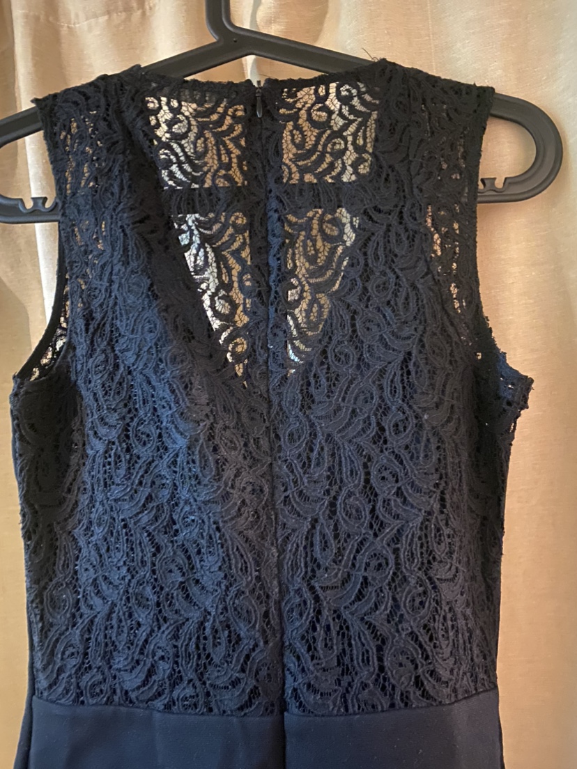 Black V neck Lace back Dress - photo 3