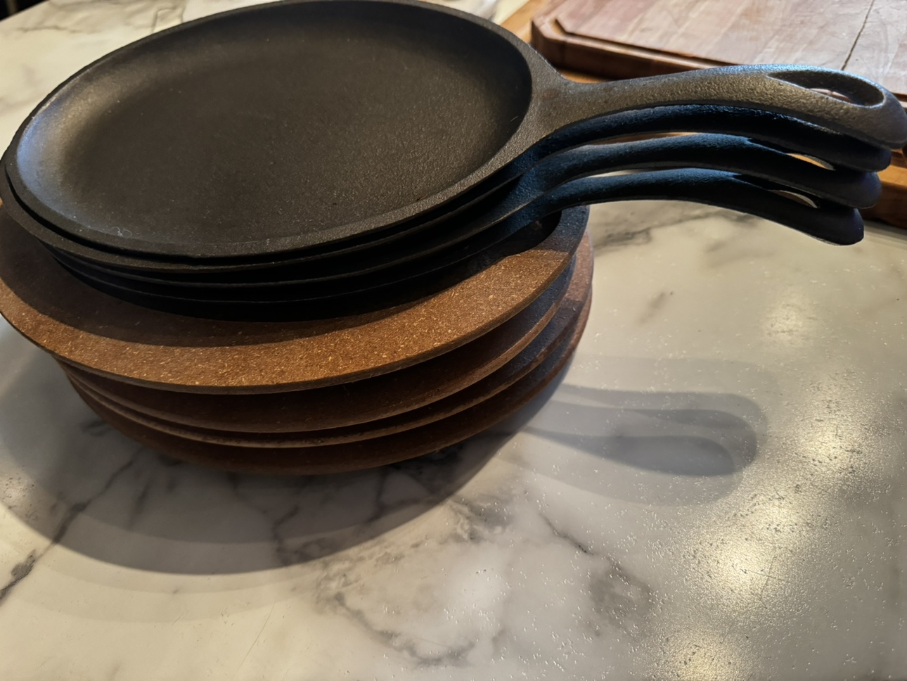 Cast Iron Skillets with holders