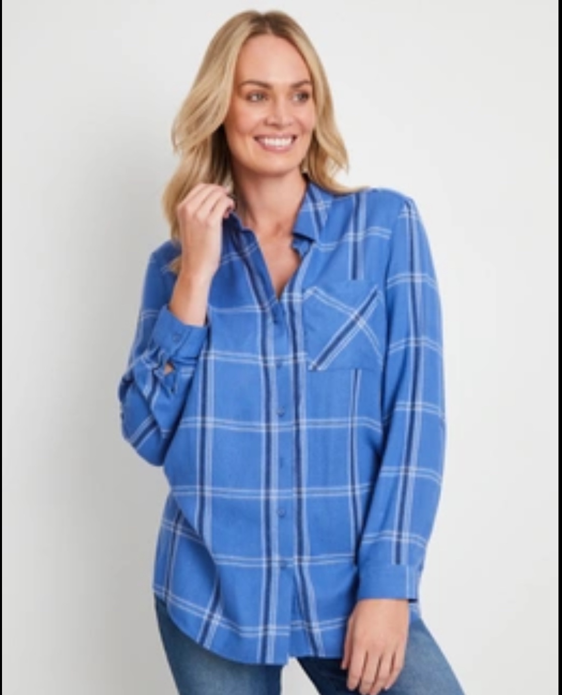 Northern Reflections Blue Plaid Button-Up Shirt - photo 2