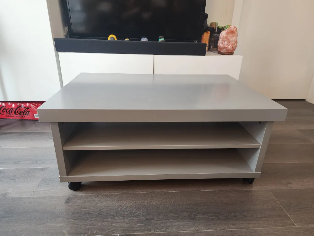 REDUCED PRICE - IKEA - Grey Coffee Table with Storage/ TV stand image indicator(2)