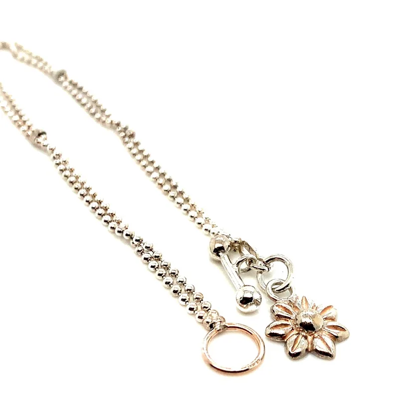 Double beaded Chain Italian Toggle bracelet image indicator(10)