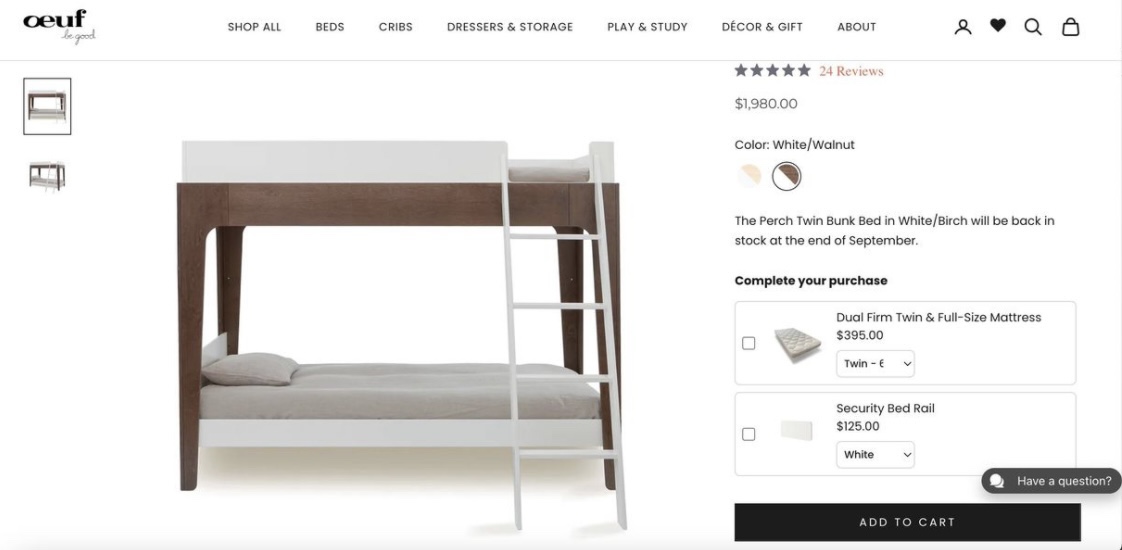 Oeuf Perch Bunk Bed