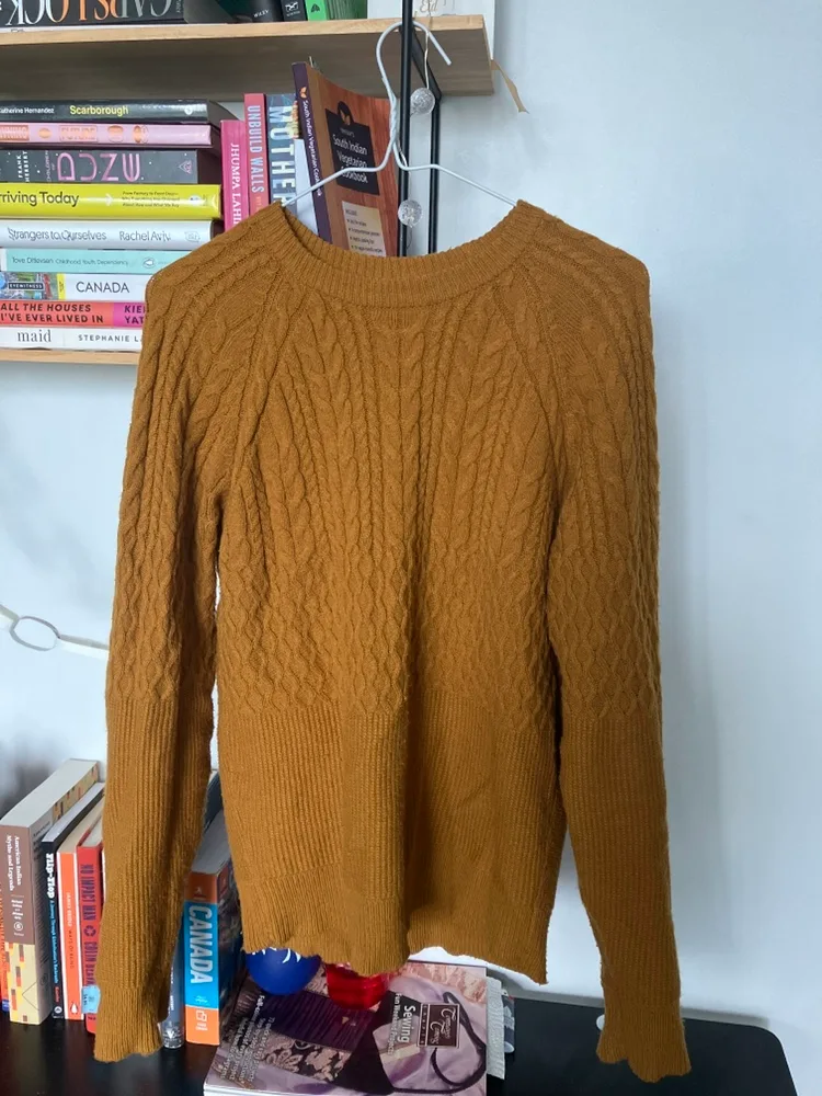 Cable Knit Mustard Sweater thumbnail