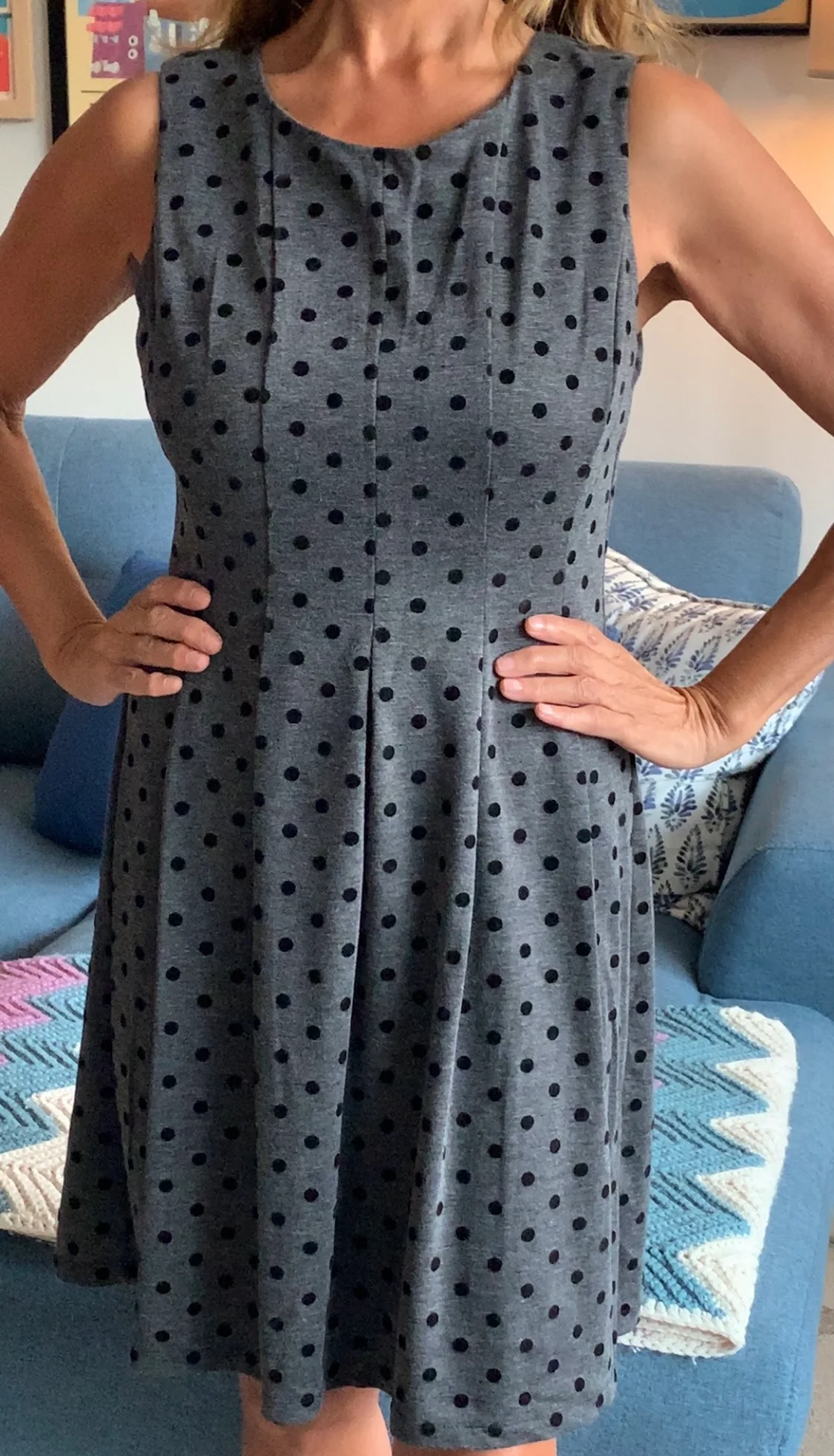 Dark Grey & Black Polka Dot Dress image indicator(6)