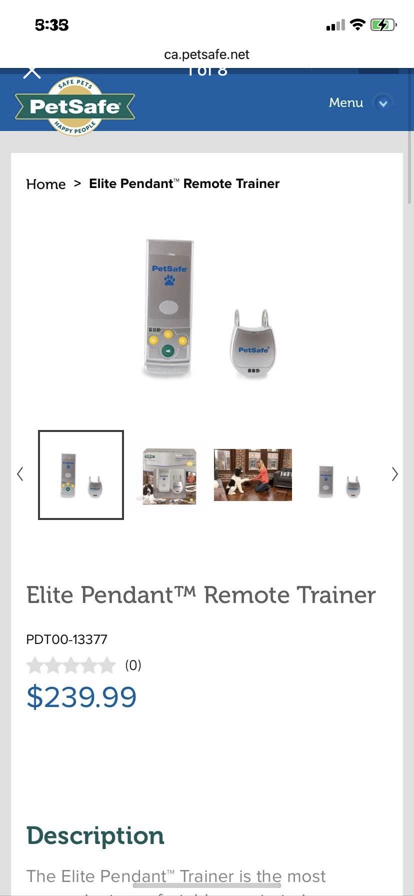 PetSafe Elite Pendant Remote Trainer ( New