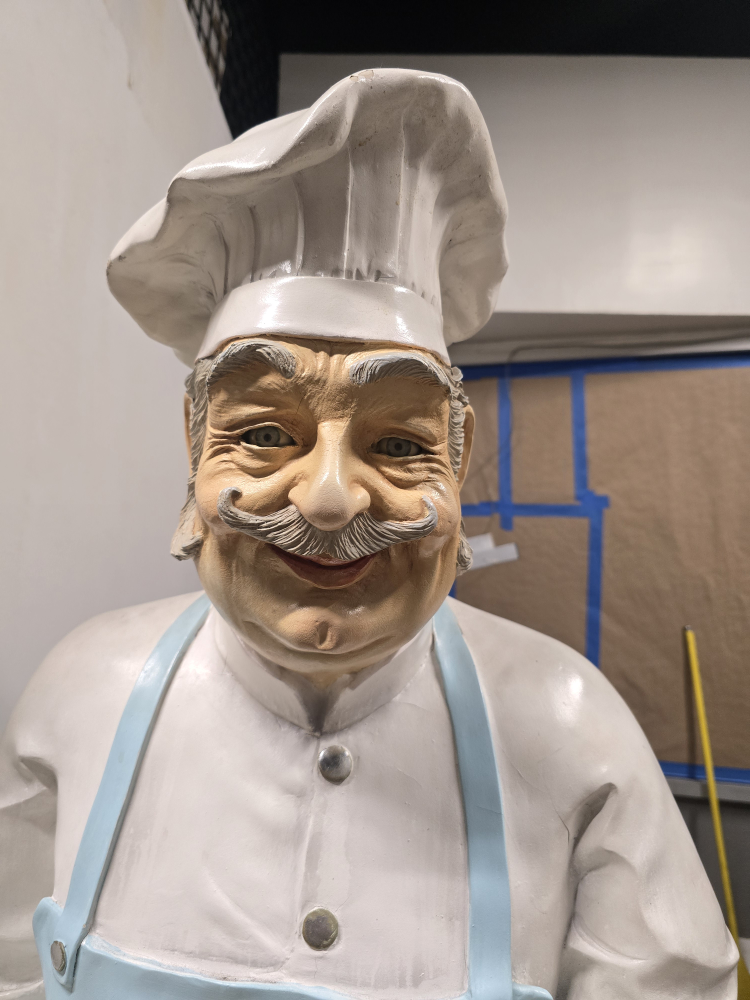 Chef Statue with Chalkboard