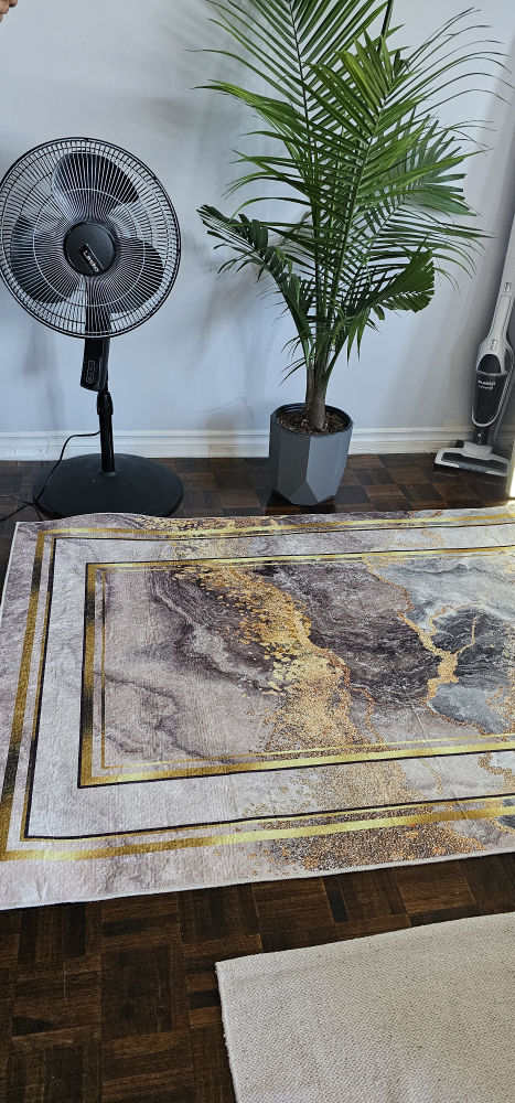 Gold and Marble Area Rug  3'8"×5'11" - photo 2