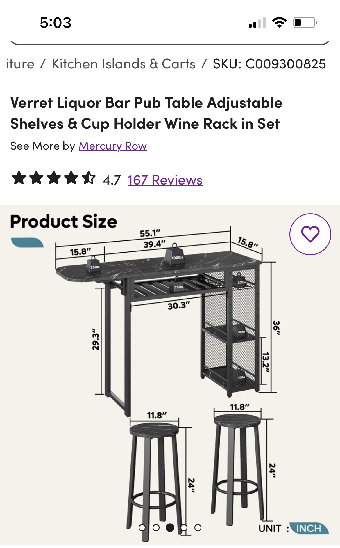 Kitchen Island / Wine Rack from WAYFAIR - photo 3