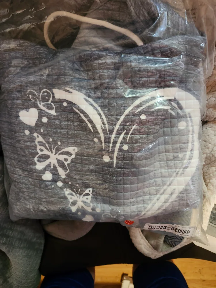 Grey Heart & Butterfly Hoodie thumbnail