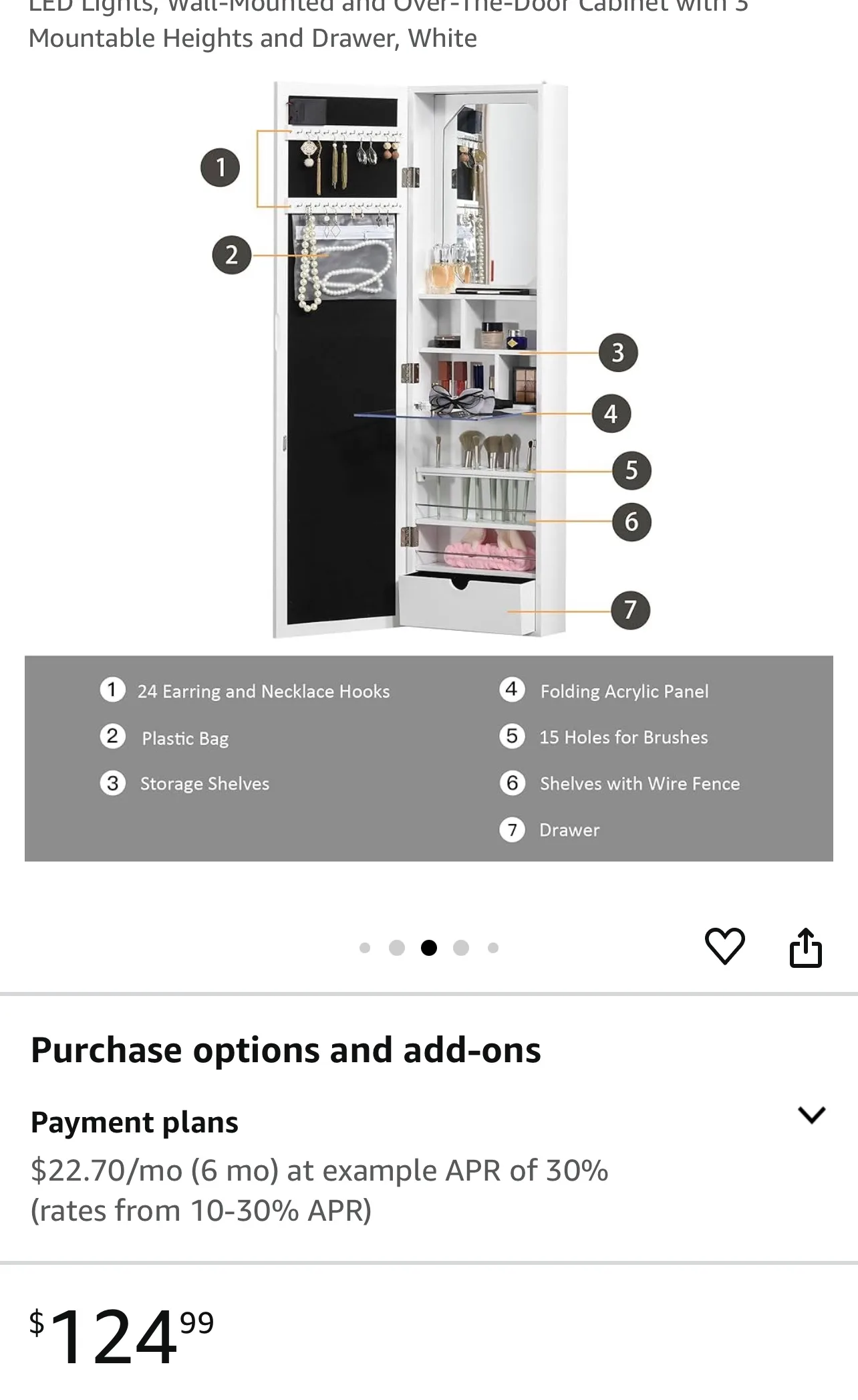 White Vanity Mirror with Lights image indicator(7)