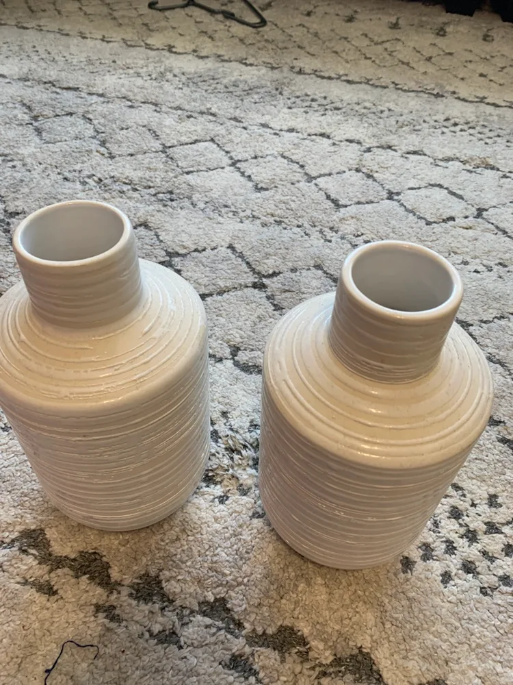 Set of 2 White Vases image indicator(2)
