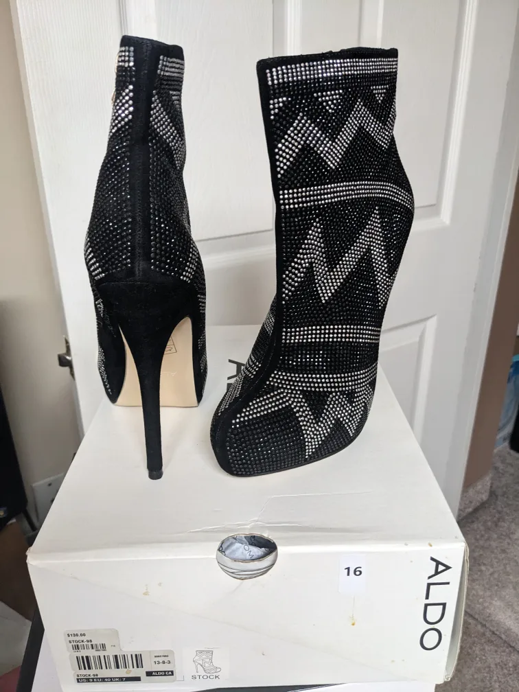 Aldo Black Rhinestone Booties image indicator(2)