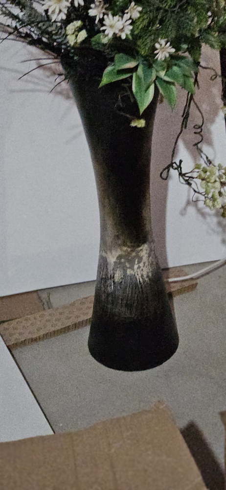 Tall Black Vase with Artificial Flowers - photo 3
