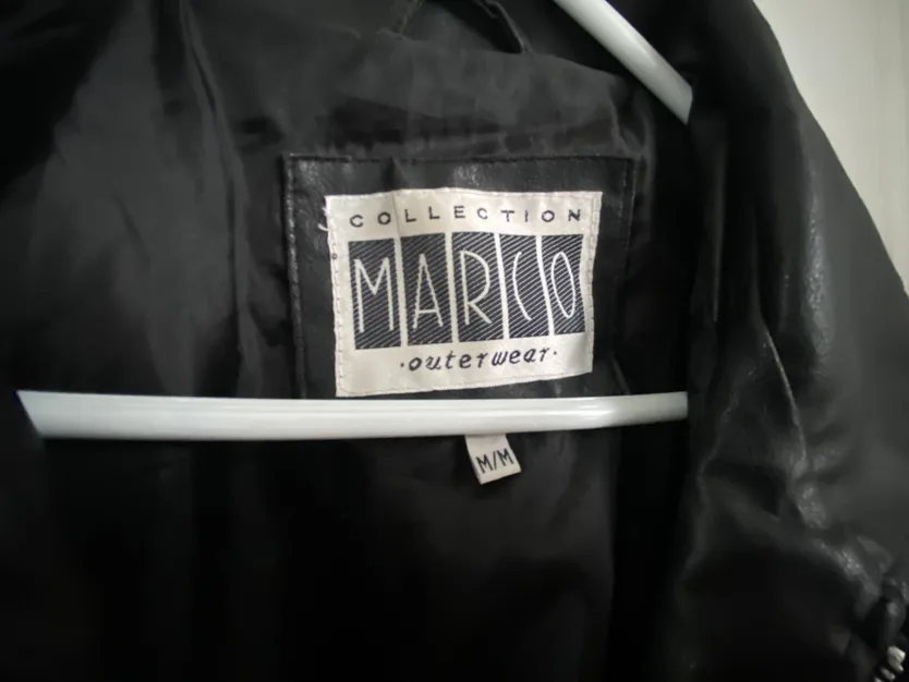 MARCO OUTERWEAR COLLECTION SZ Medium BLACK FAUX LEATHER LINED image indicator(2)