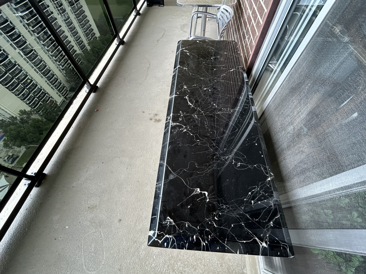 Black Marble Covering Table