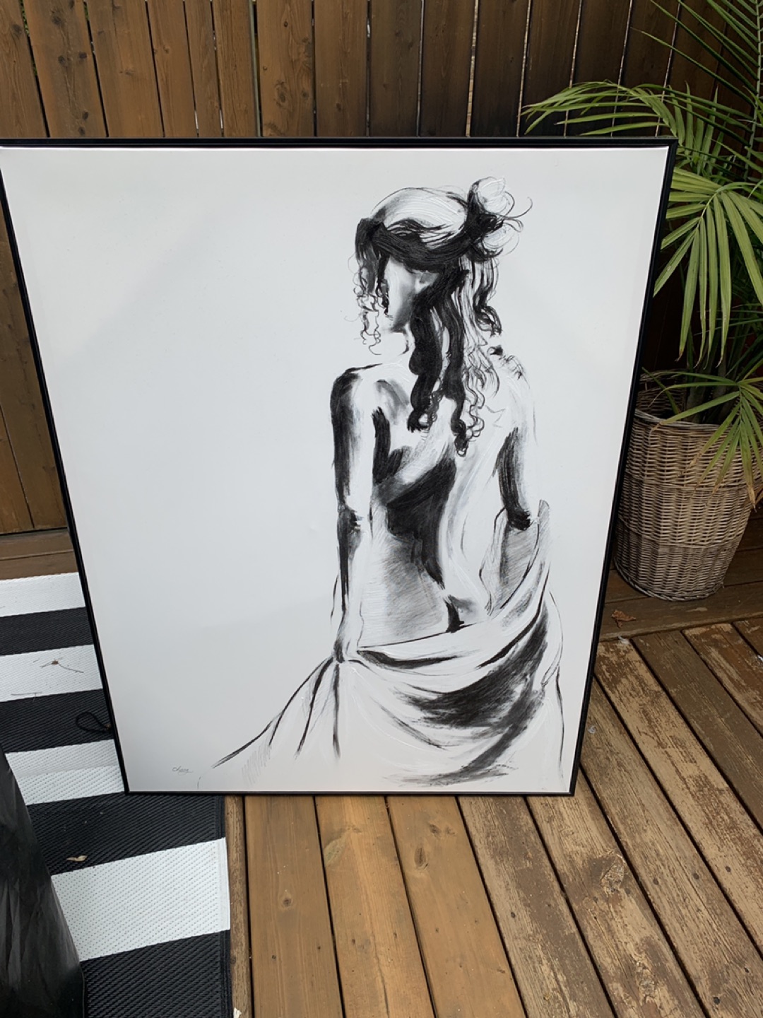 Canvas painting of lady needs a new home