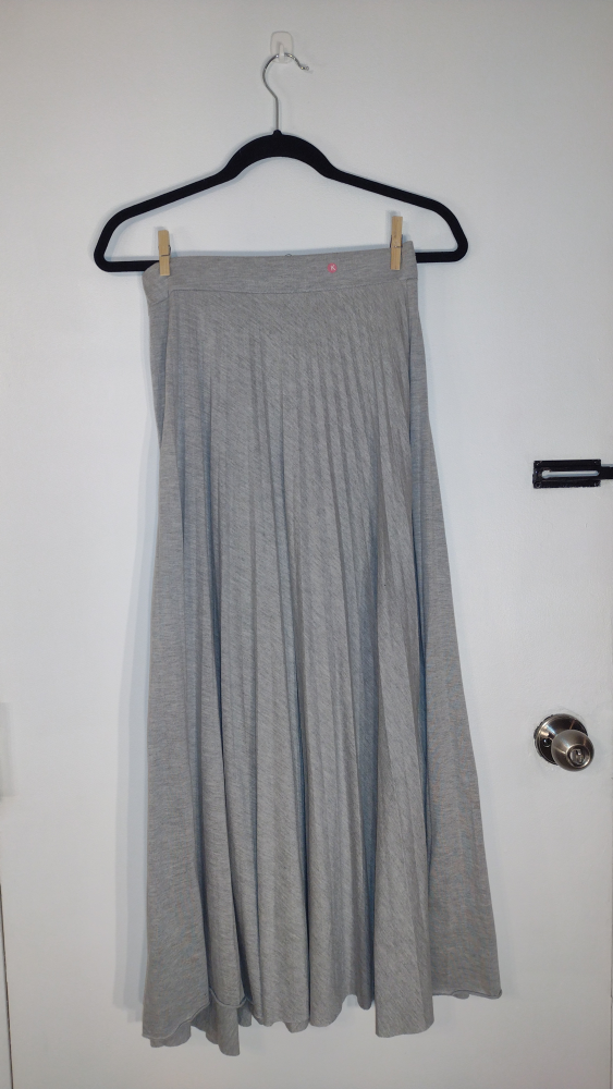 Grey Pleated Midi Skirt - photo 2