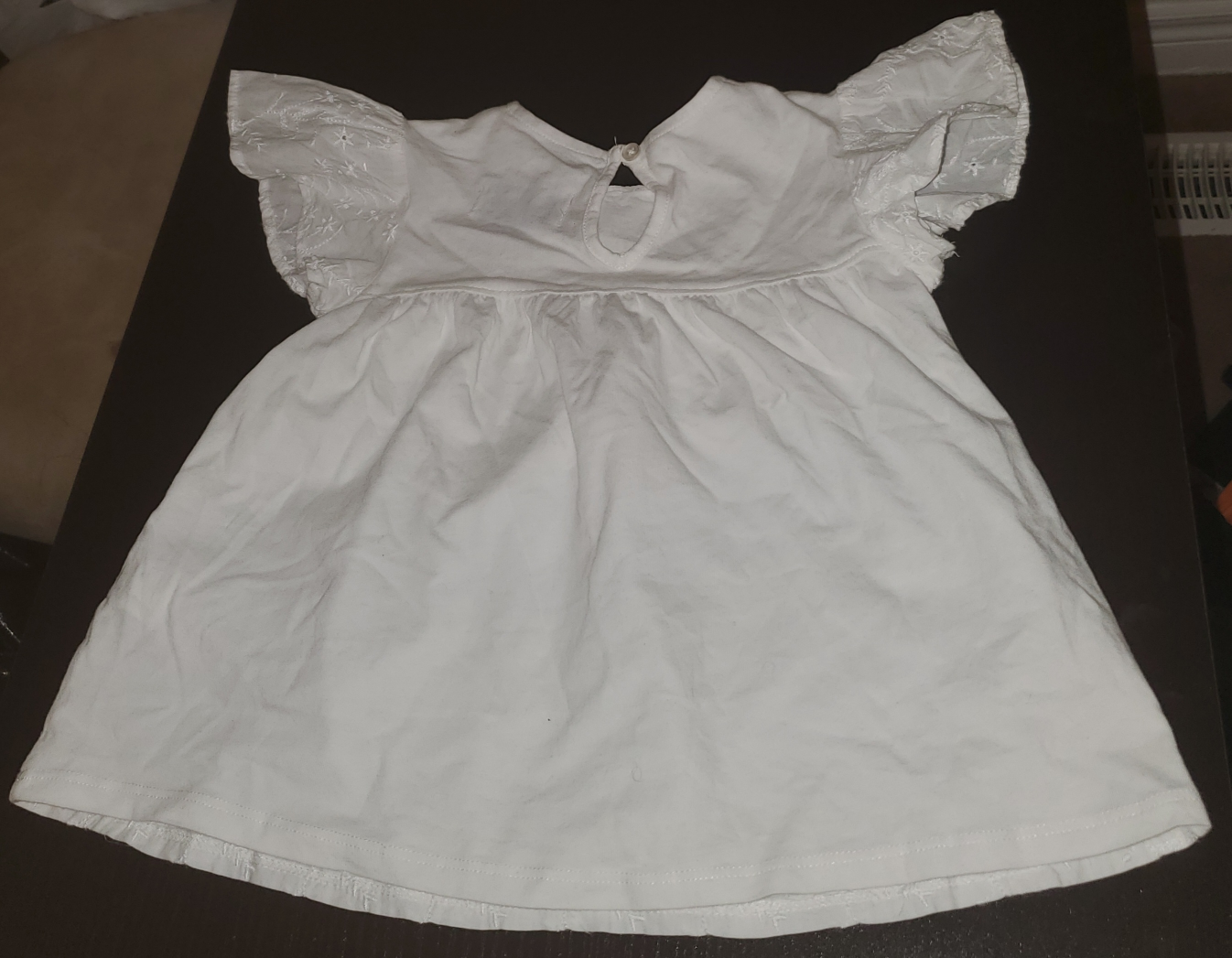 White Embroidered Toddler Babydoll Shirt - photo 3