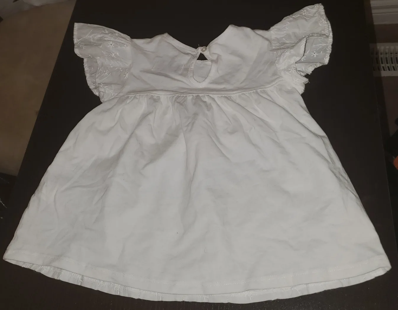 White Embroidered Toddler Babydoll Shirt image indicator(3)