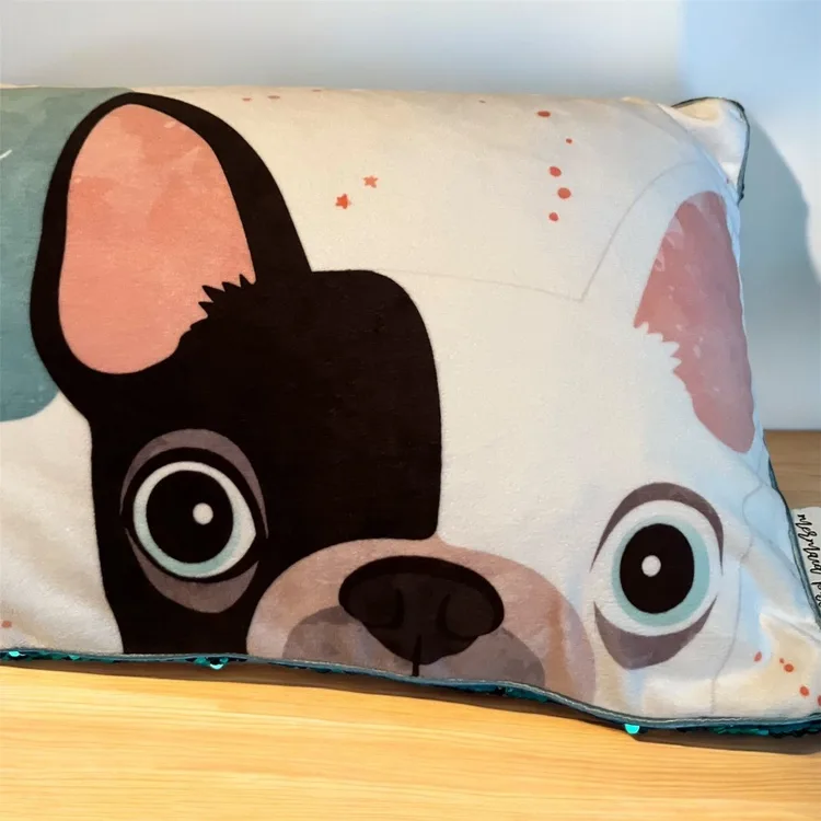 Mermaid Pillow Company "Puppies Play" Sequin Positivity Pillow image indicator(8)