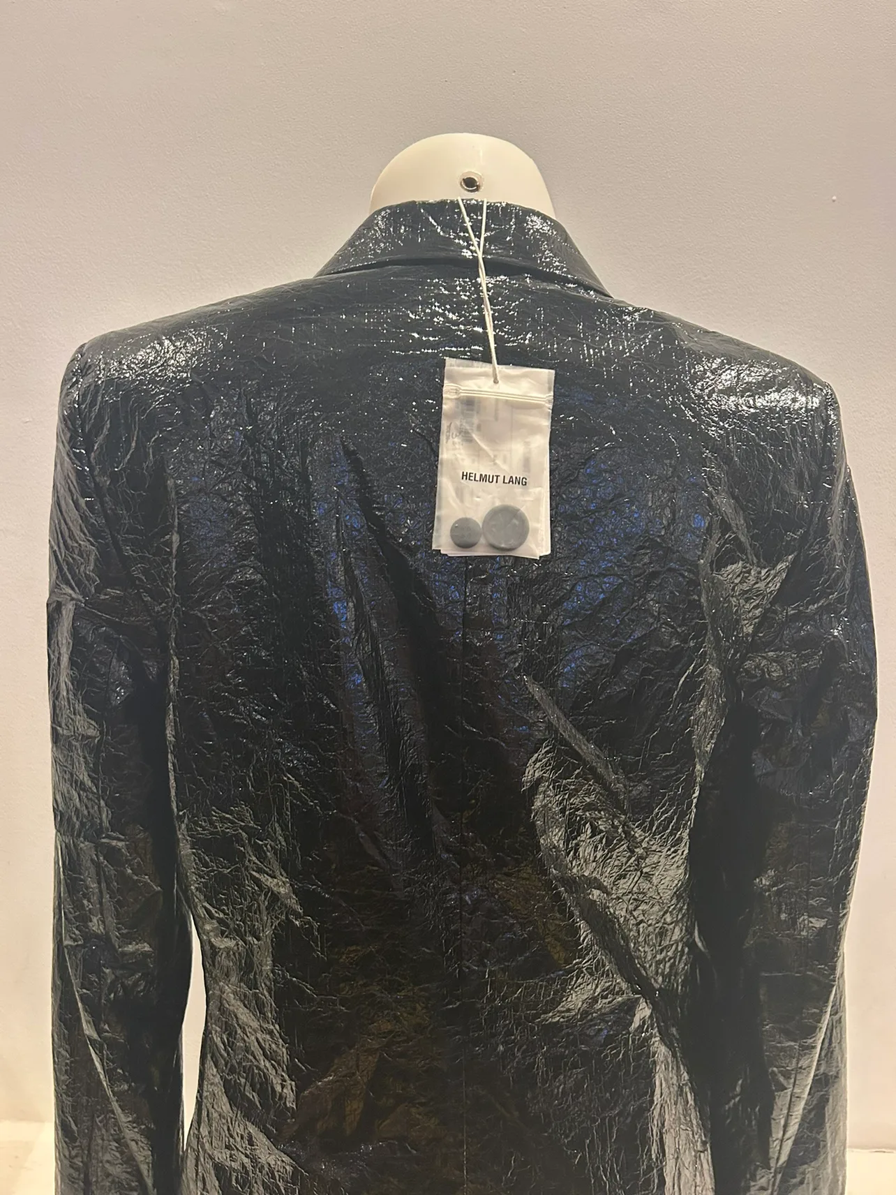 Helmut lang shiny black blazer image indicator(9)
