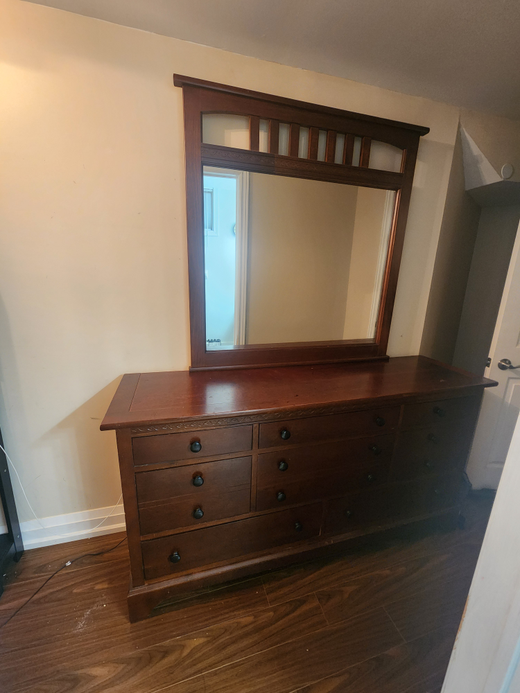 Wooden Dresser with Mirror