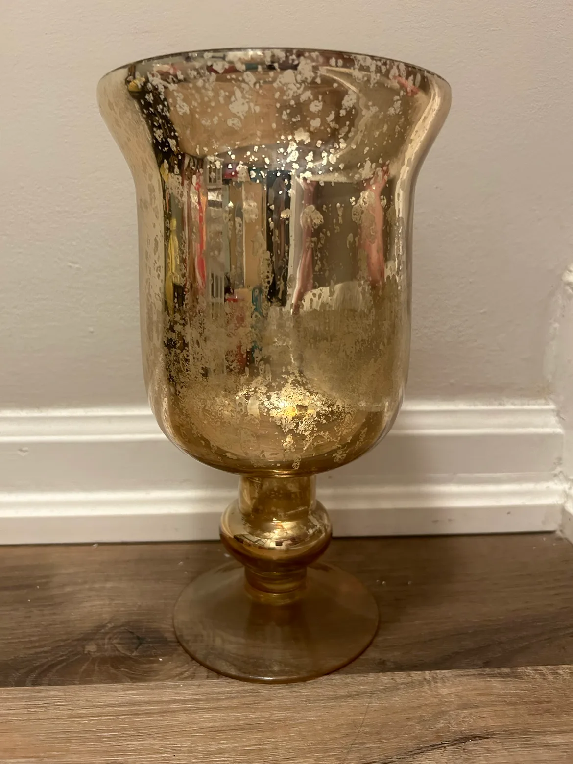 Speckled Gold Vase - 6” diameter thumbnail