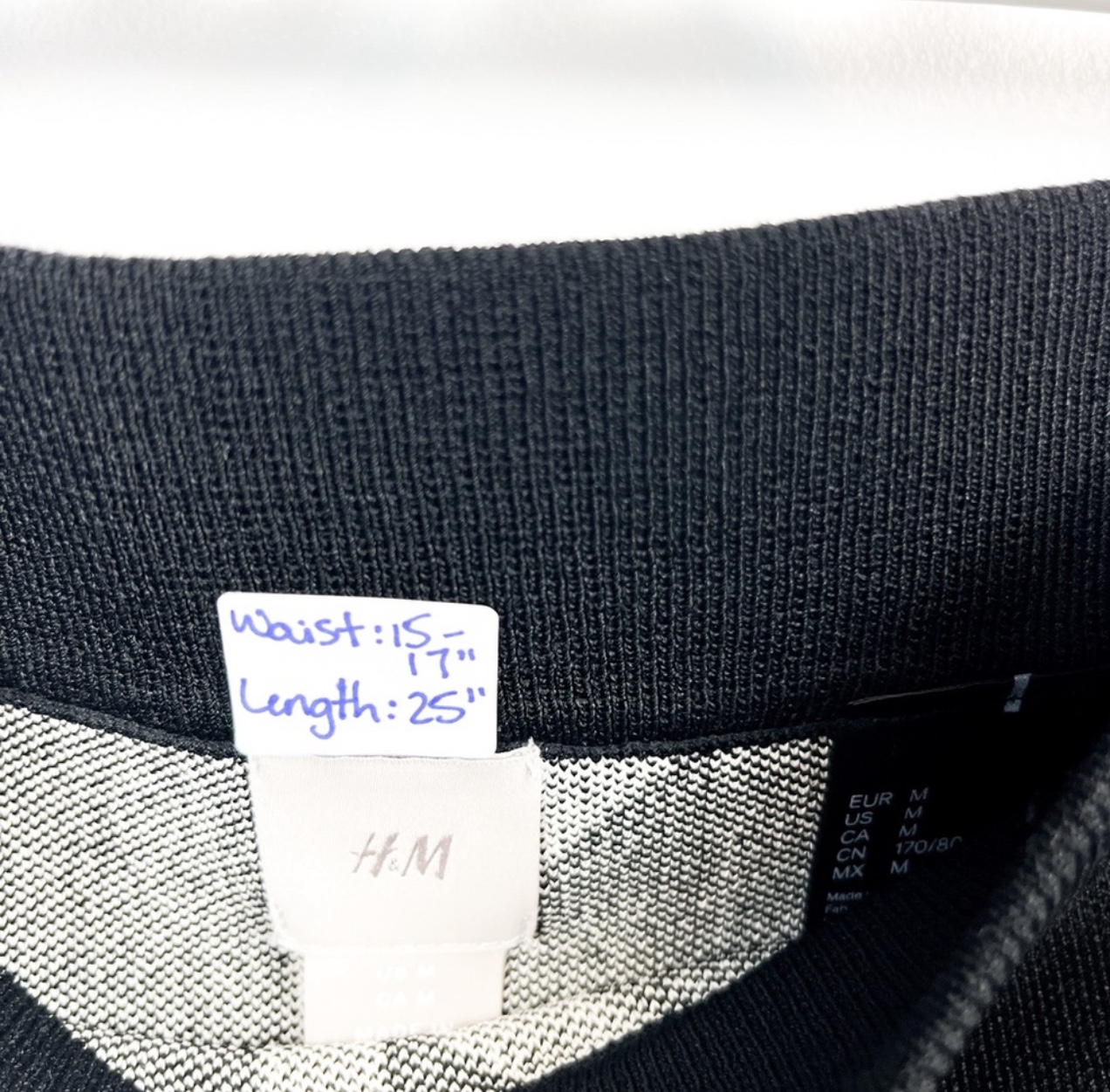 H&M Black and White Geometric Knit Skirt - photo 2