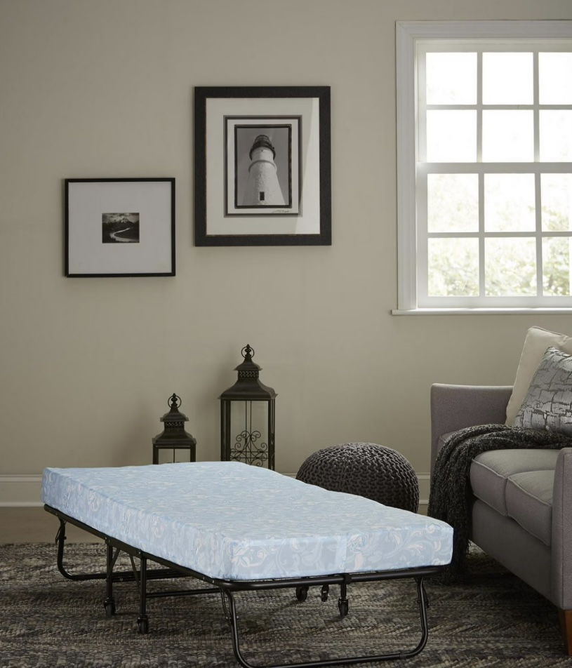 Folding bed - metal frame with 4” mattress