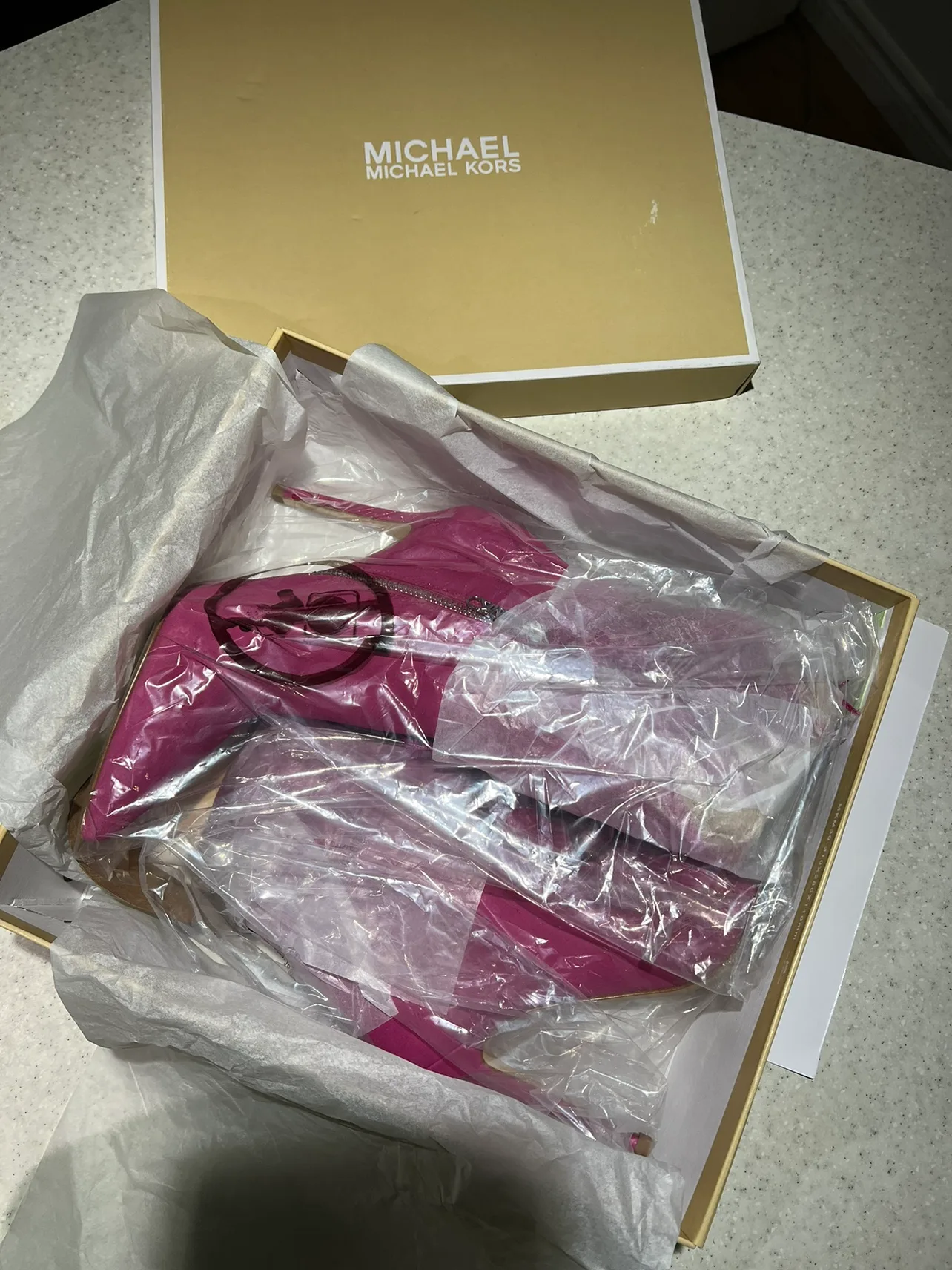 NEW Michael Kors Whitby Feather TrimSuede AnkleBoot 7.5 image indicator(3)