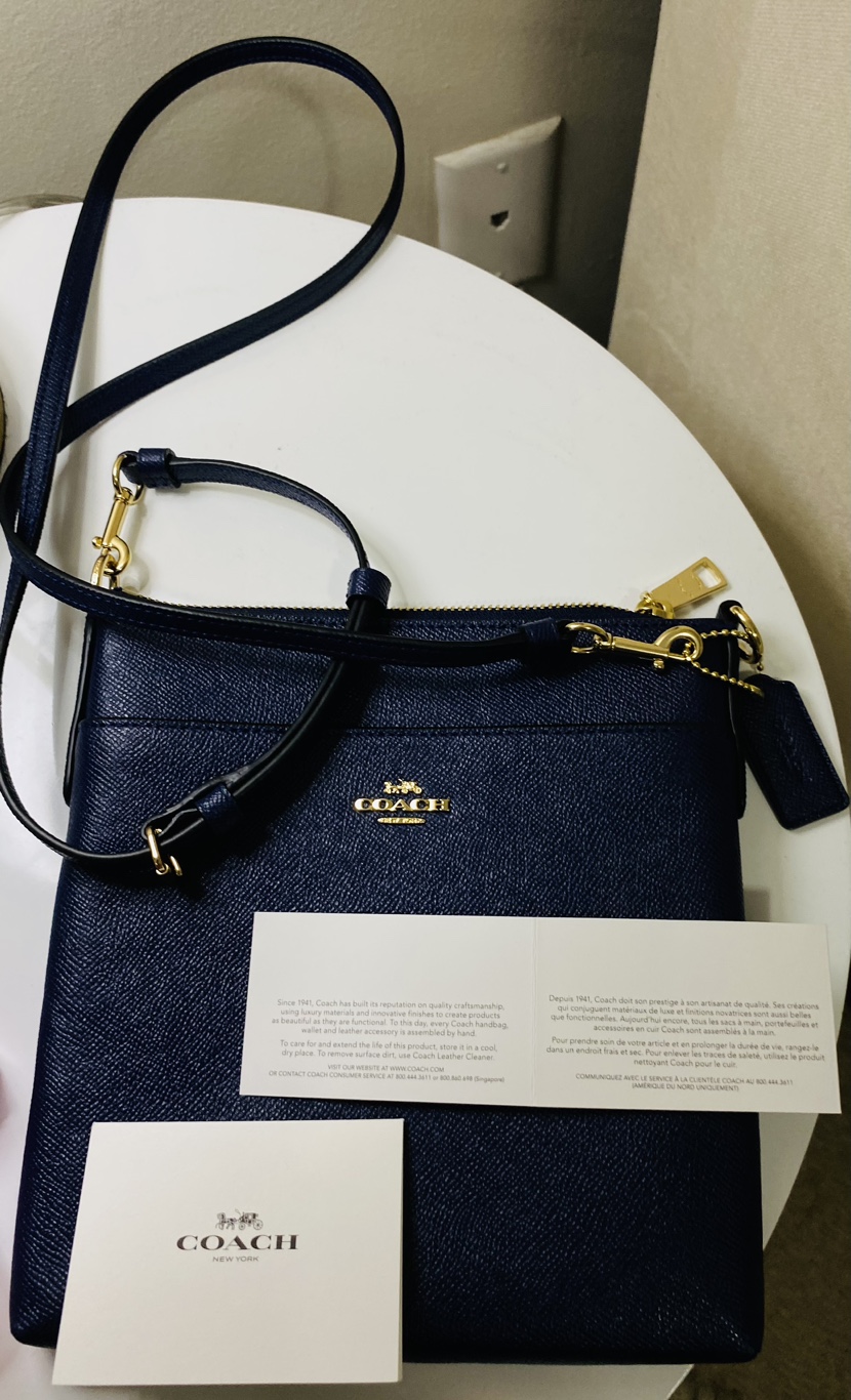Coach navy blue rich signature Crossbody bag