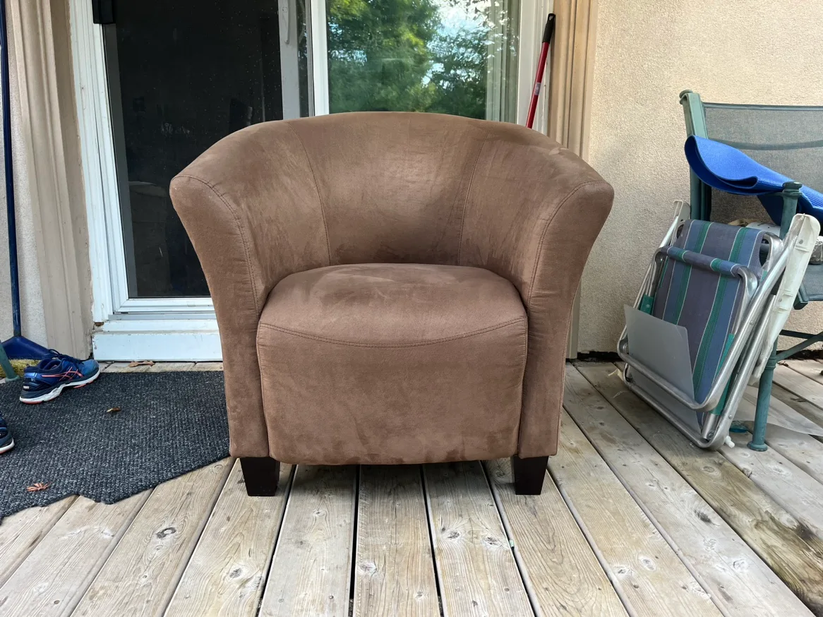 Brown and beige Accent armchair image indicator(2)