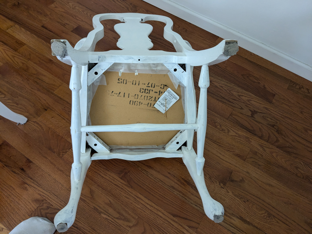 armed white wooden chair - photo 5