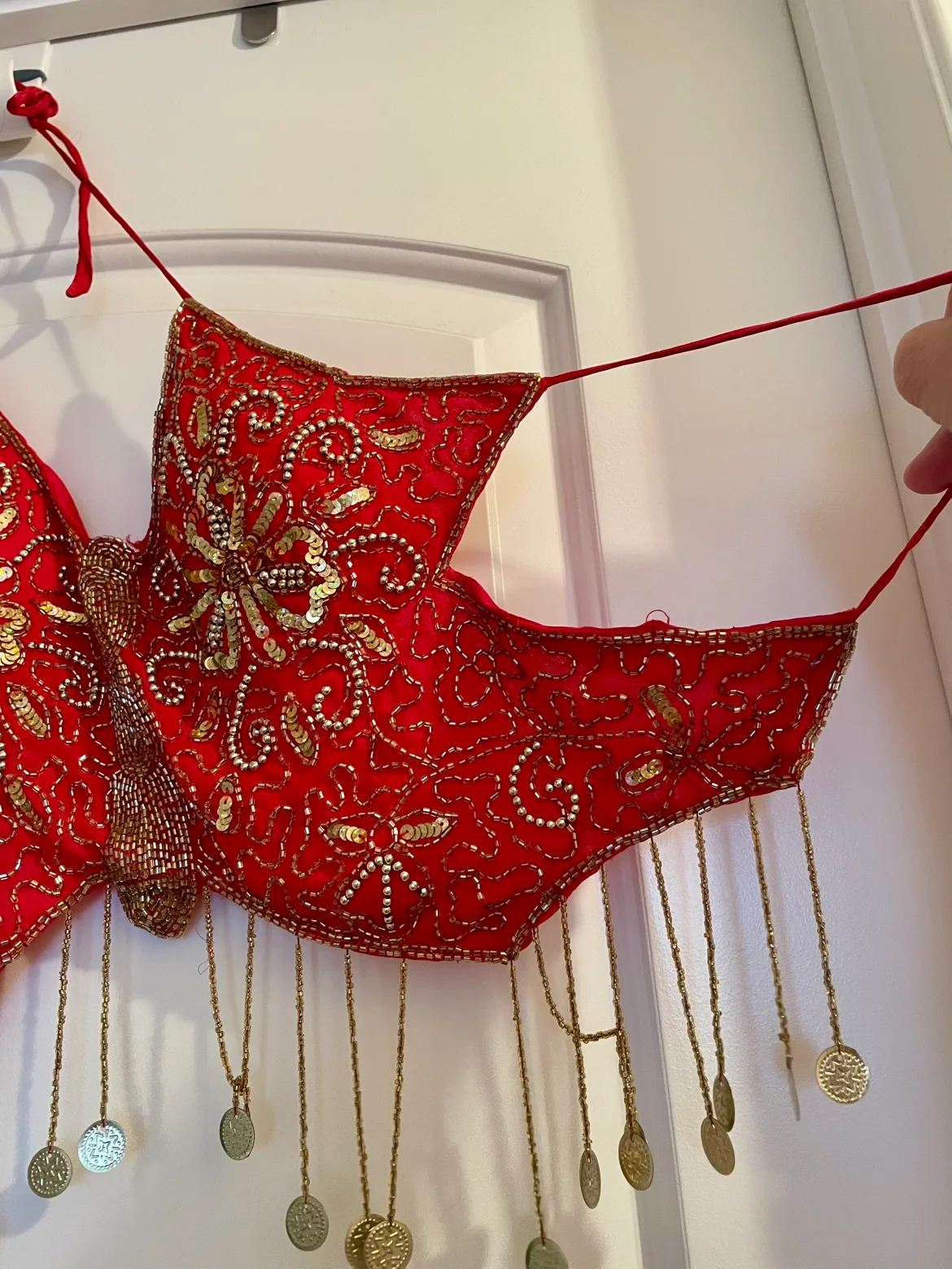 5 peace’s Red colour Belly Dancing Costume image indicator(7)
