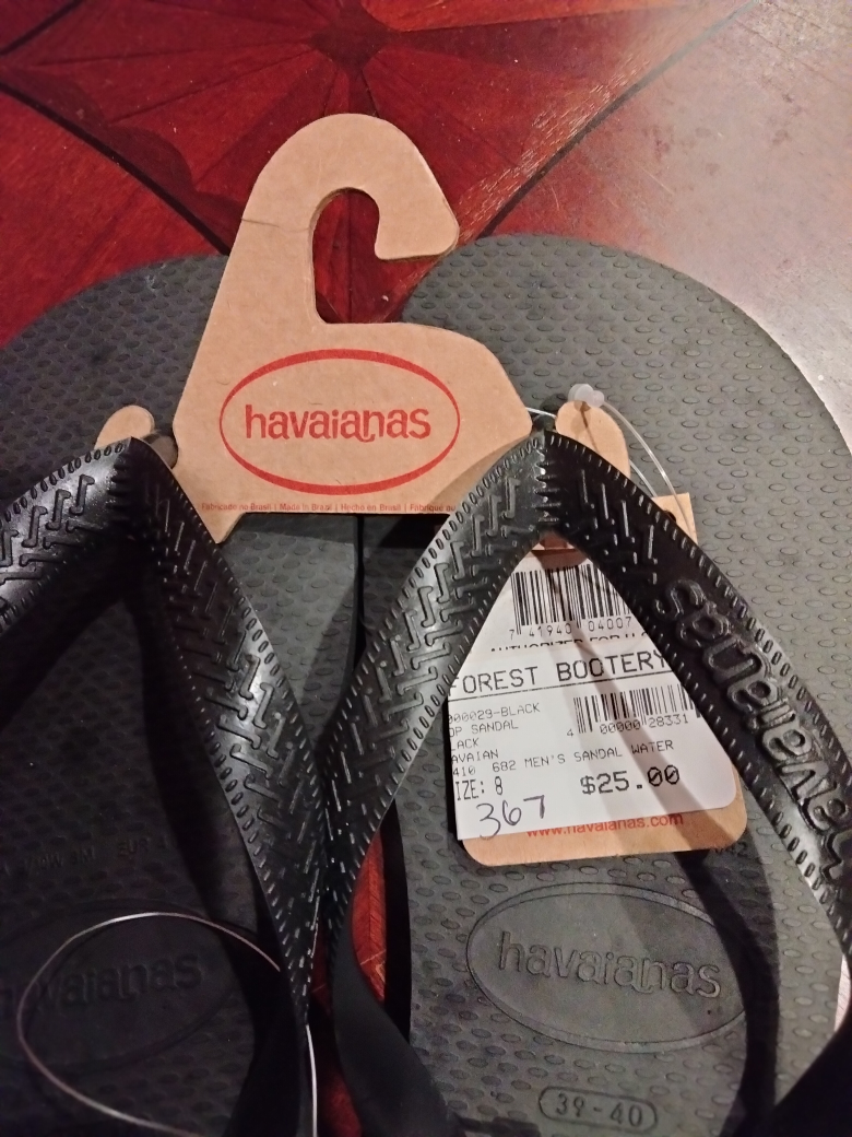 Havaianas Men's Black Flip Flops Size 8 - photo 2
