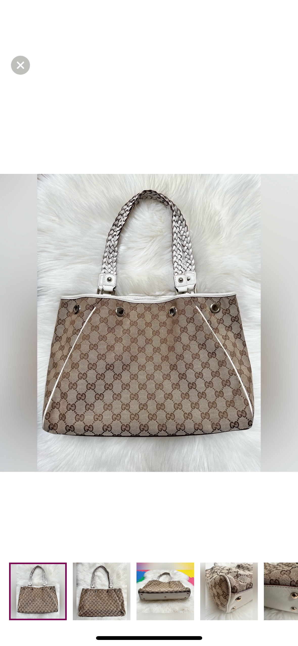 Gucci GG Canvas Braided Handle Tote Bag